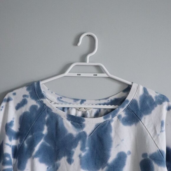 Jane & Delancey Women's Sz Lrg Blue Tie Dye Crewneck Stretch Pullover Sweatshirt - Picture 4 of 12